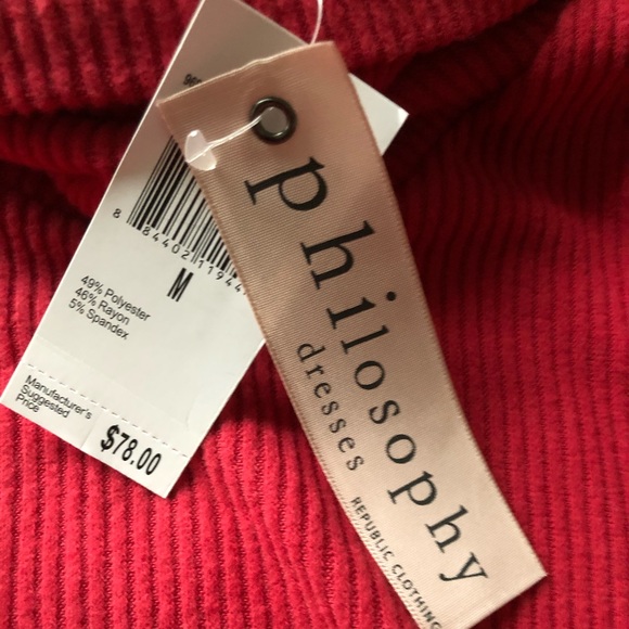 Philosophy Red Rib Knit Dress - Picture 4 of 4